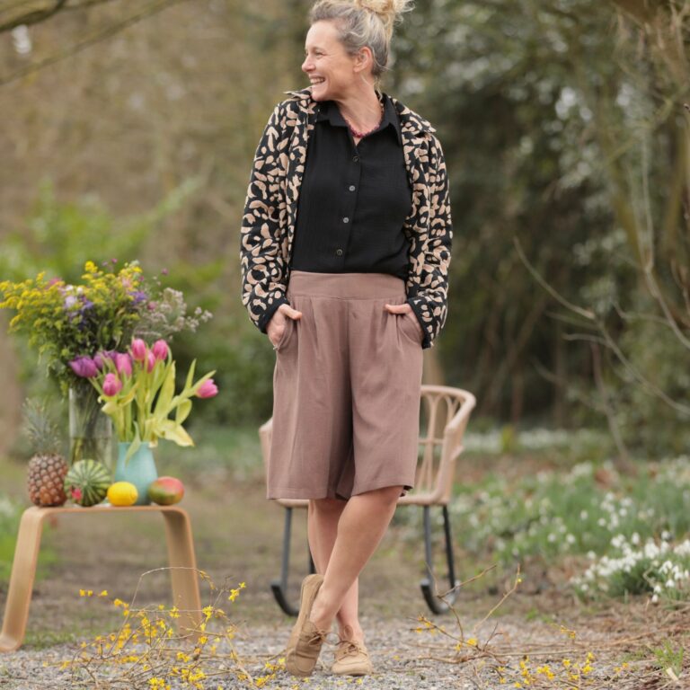 Quintessence - Bermuda Eline - Viscose/lin moka – L