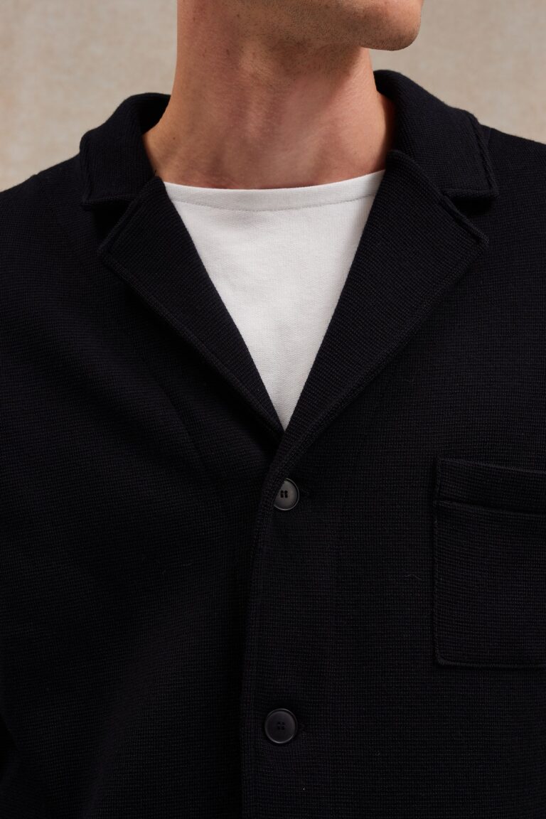 Le Minor - Blazer Milano bleu marine en laine mérinos pour homme – XL