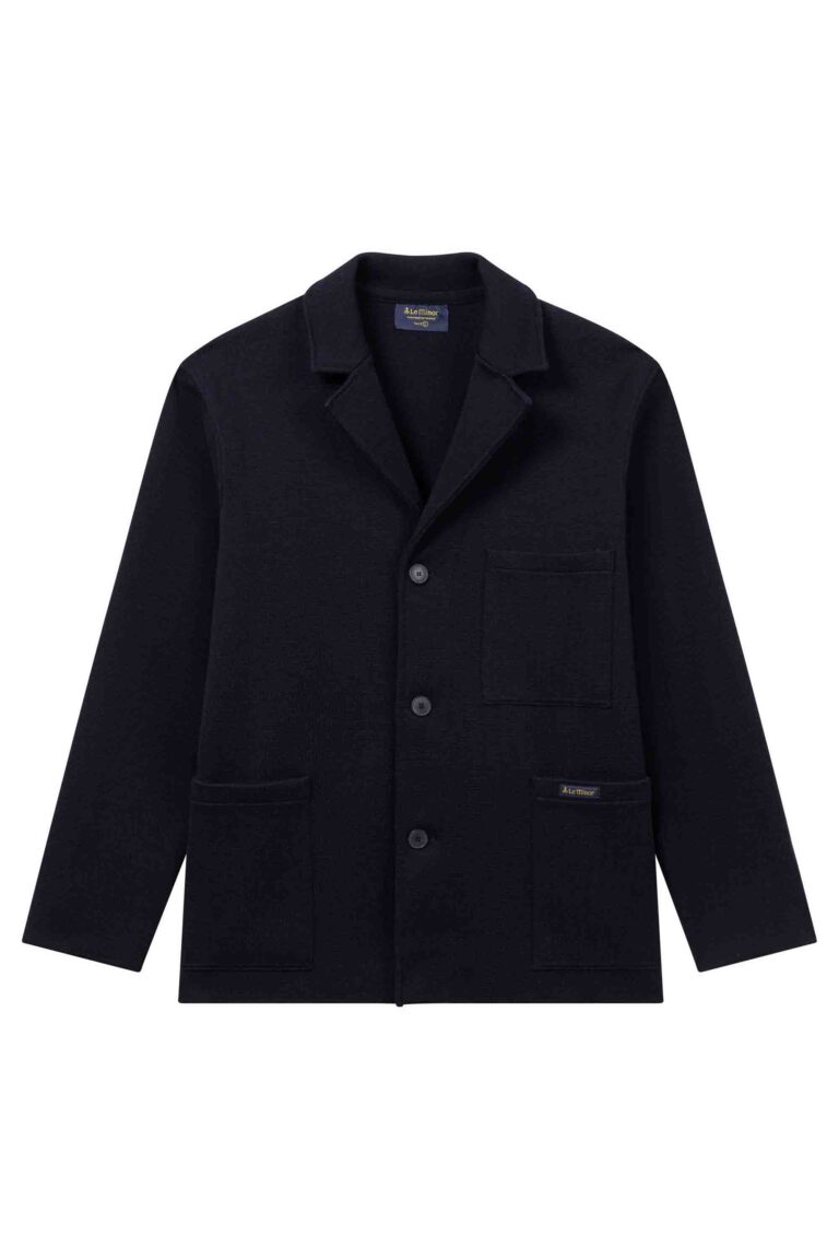 Le Minor - Blazer Milano bleu marine en laine mérinos pour homme – XL