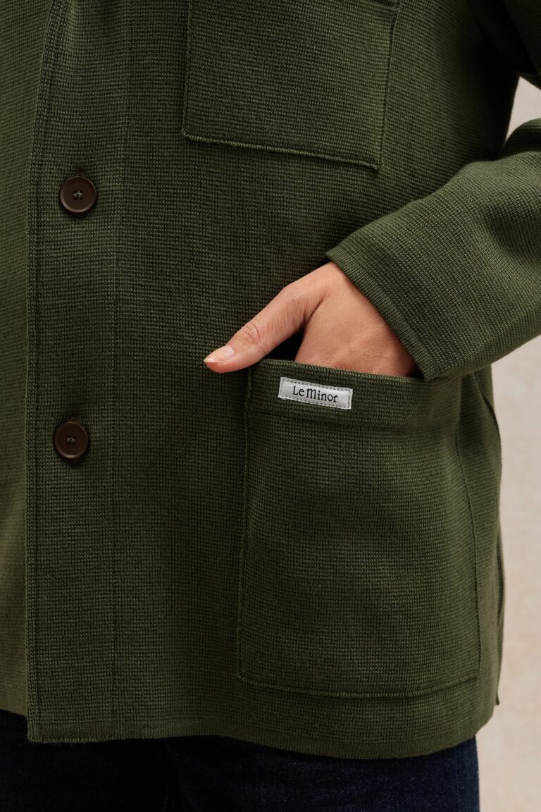 Le Minor - Blazer Milano olive en laine mérinos pour femme – XXL