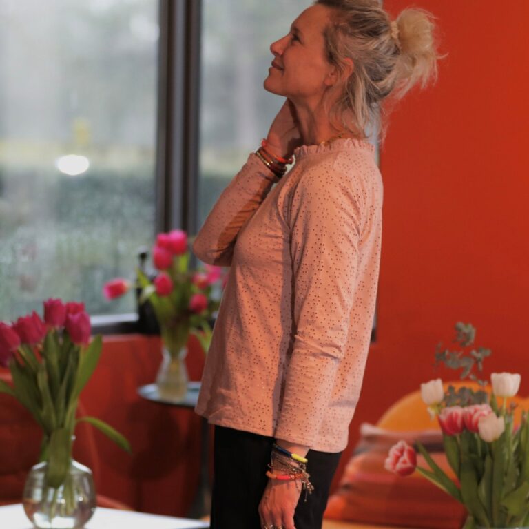 Meta SS25 - Blouse  Clarisse - Jersey brodé rose boisé – XXL