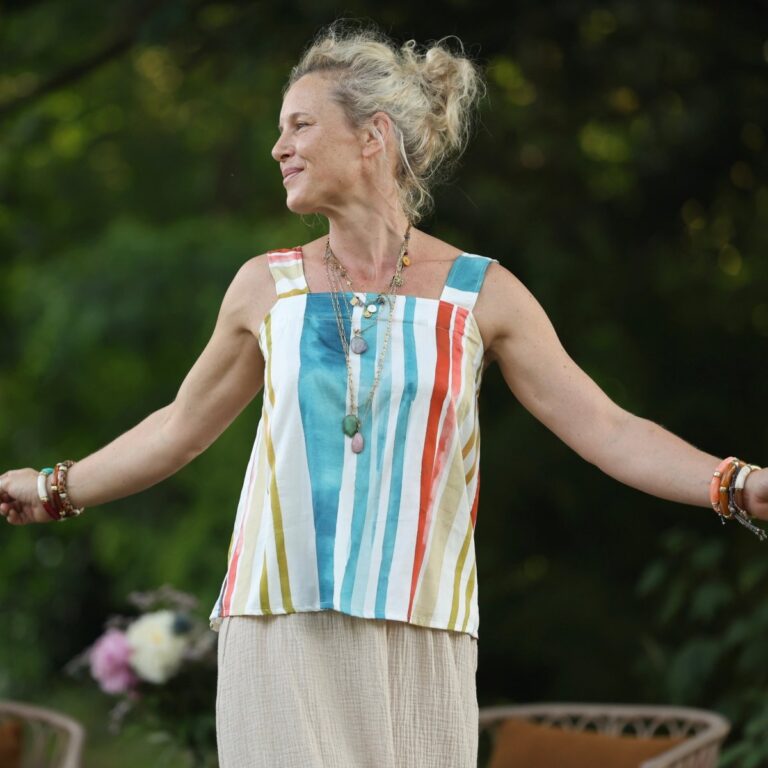 Quintessence - Blouse Florence – Coton Aquarelle côtière – XL