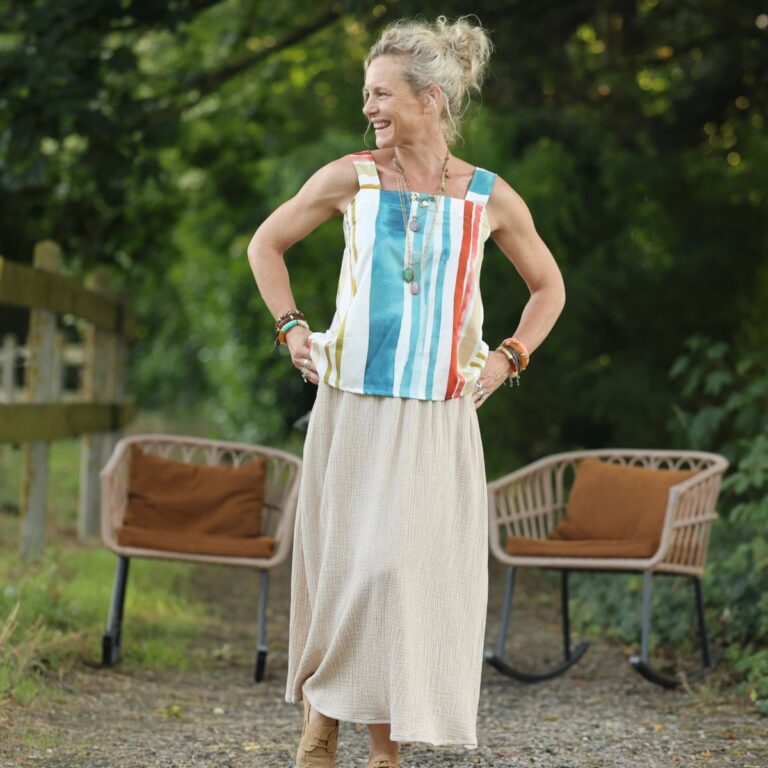 Quintessence - Blouse Florence – Coton Aquarelle côtière – XL