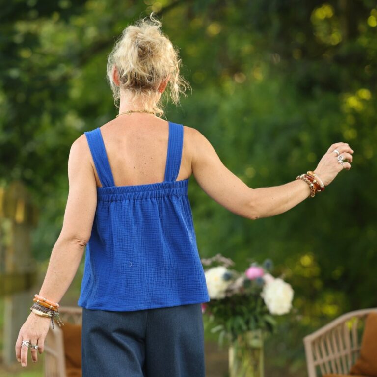 Quintessence - Blouse Florence – Double gaze de coton majorelle – XXL