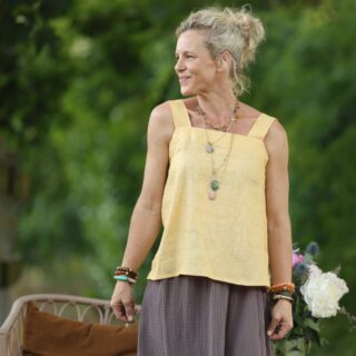 Quintessence - Blouse Florence – Lin chiné jaune doux
