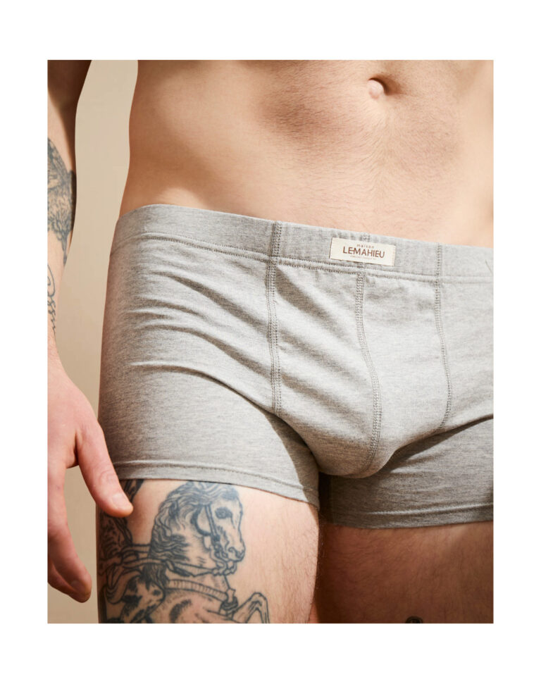 boxer confort coton bio gris Gris