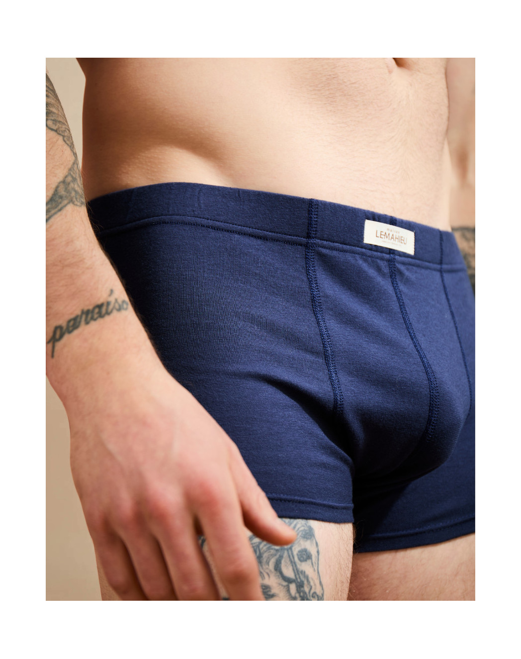 boxer confort coton bio marine Bleu Minuit
