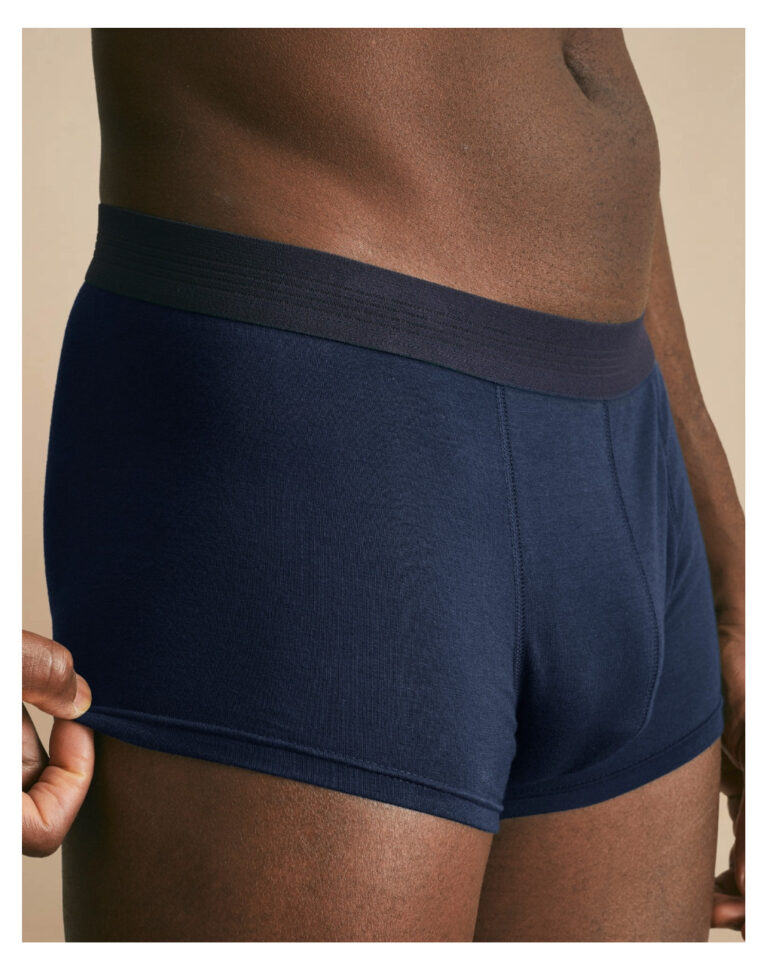 boxer court en coton bio marine Marine