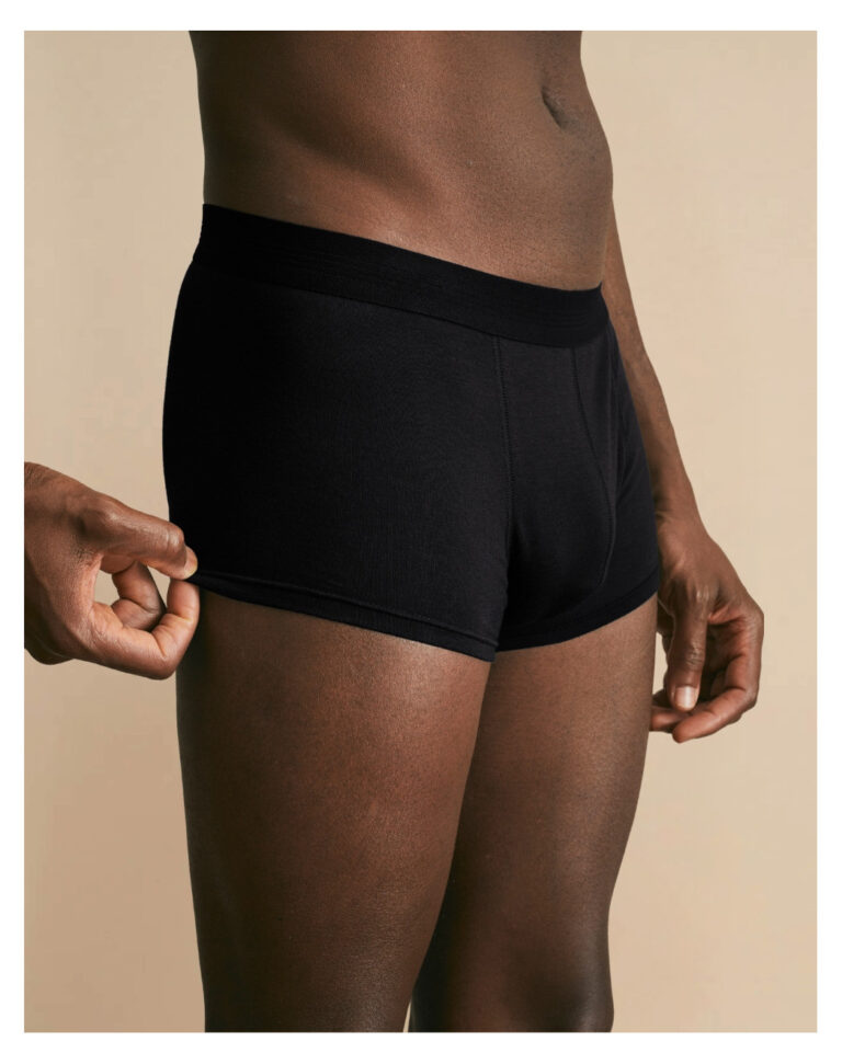 boxer court en coton bio noir Noir