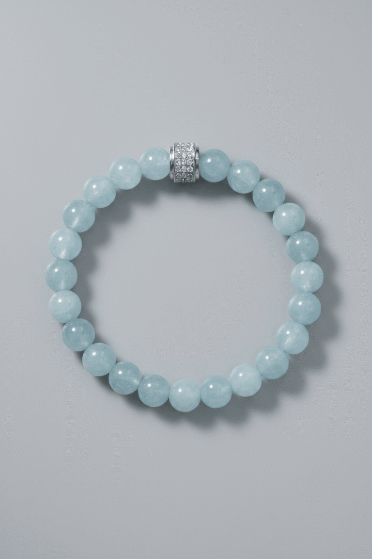 bracelet en aigue marine NEIJE - Bracelet Aigue Marine Or Blanc – XL (poignet de 19 à 21 cm)