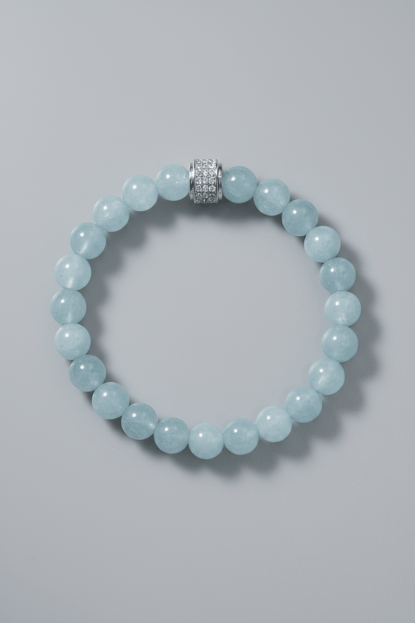 bracelet en aigue marine NEIJE - Bracelet Aigue Marine Or Blanc – XL (poignet de 19 à 21 cm)