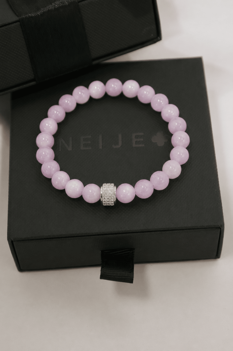 NEIJE - Bracelet Homme Kunzite Or Jaune – XL (poignet de 19 à 21 cm)
