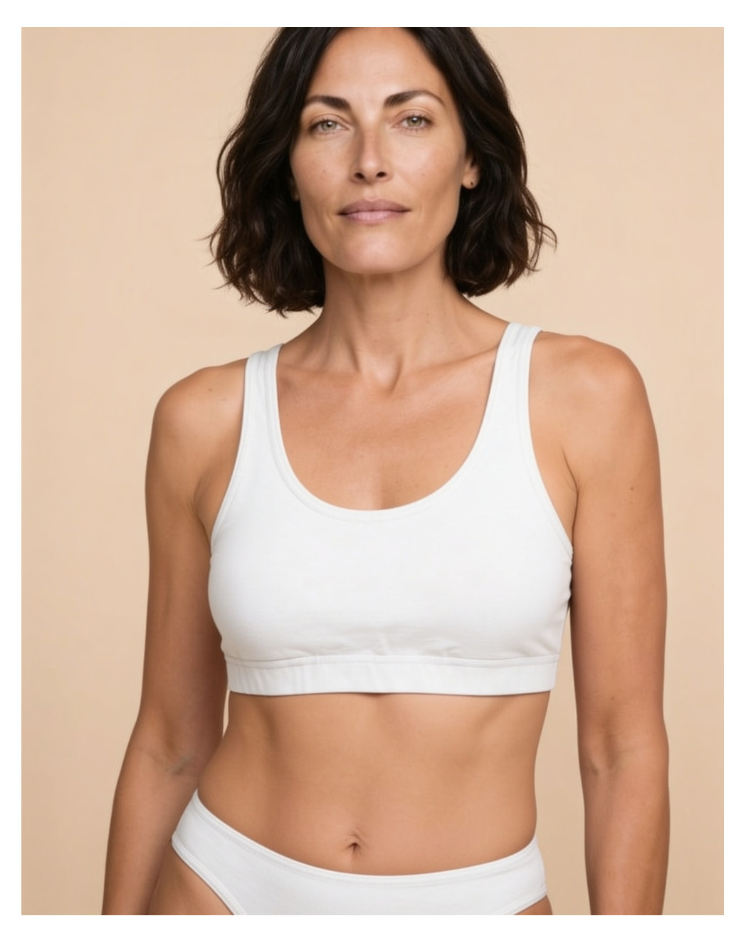 brassiere 100 en coton bio blanc Blanc