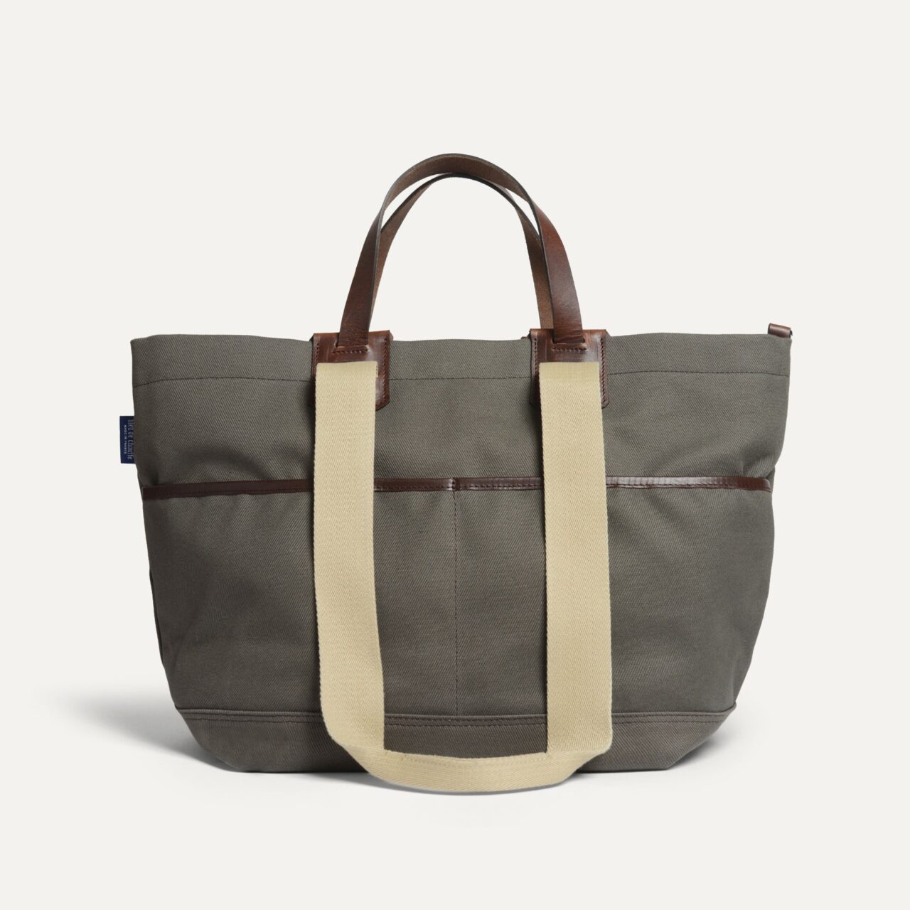 cabas business meline kaki bmtweed Bleu De Chauffe - Cabas business Méline - Kaki BM/Tweed