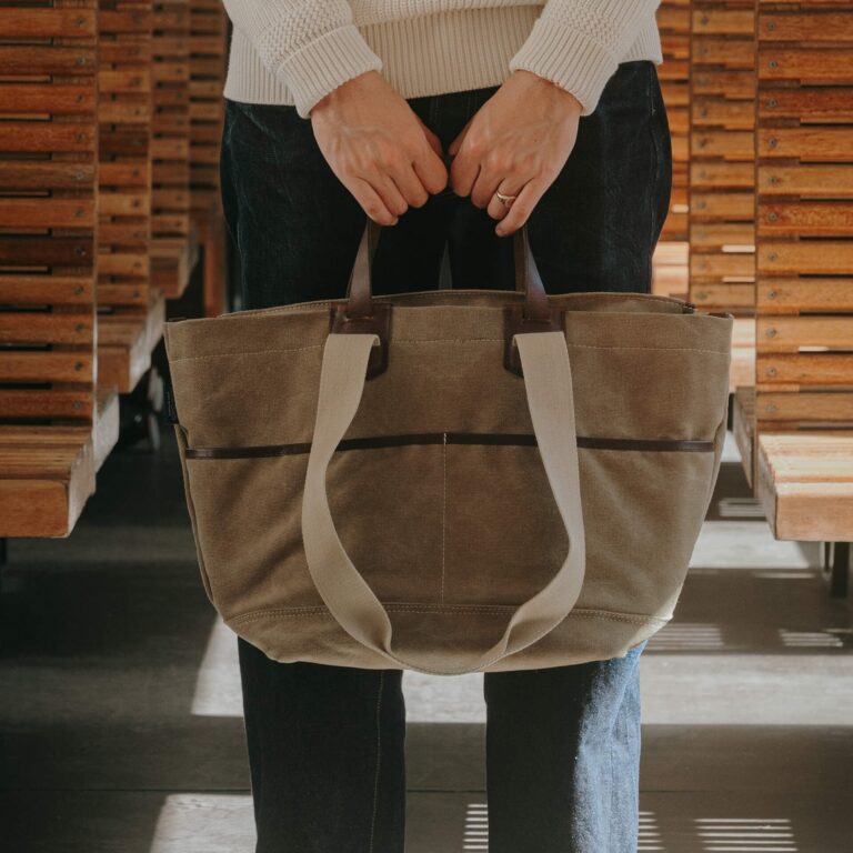 Bleu De Chauffe - Cabas business Méline - Kaki US Stonewashed