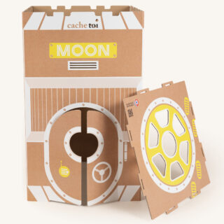 Cabane pliable en carton – MOON par la marque cache-toi cache-toi - Cabane pliable en carton – MOON