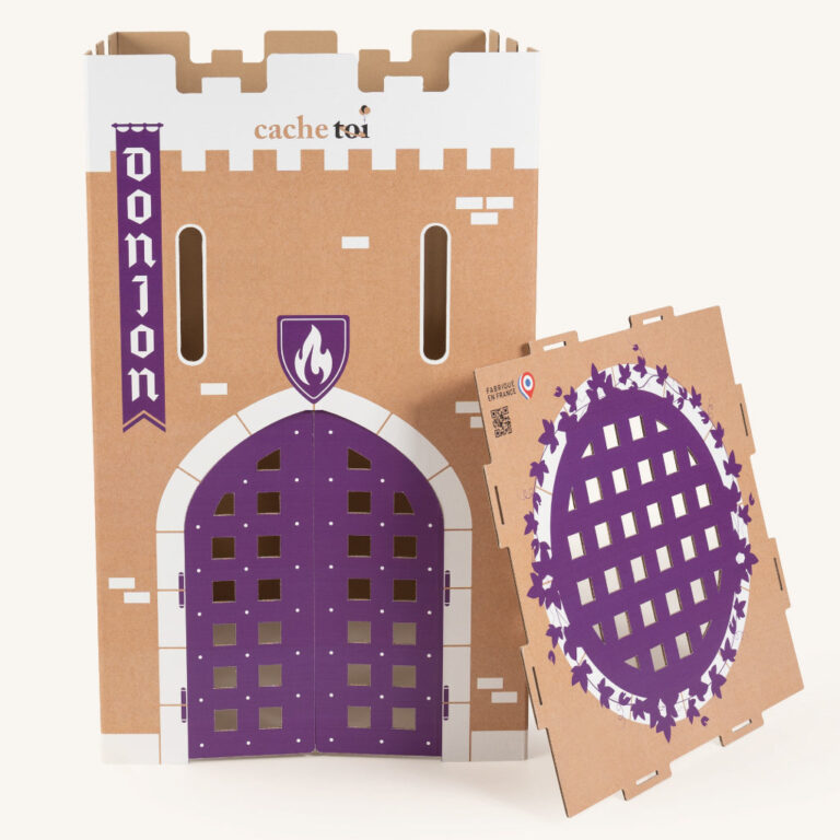 cache toi chateau fort carton enfant donjon jouet face cachetoi - Cabane pliable en carton – DONJON