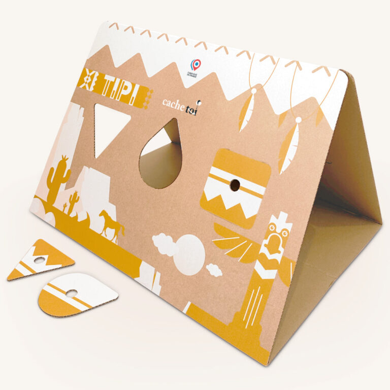 cache toi tipi tente carton enfant jouet formes cachetoi - Cabane pliable en carton – TIPI