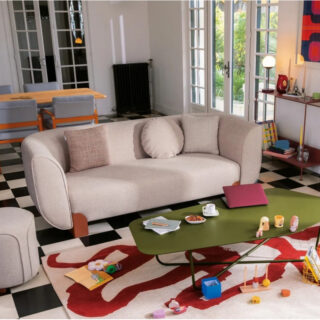Canapé 3 places FERMOB Voulez-vous Bouclette en tissu et métal – 12 coloris par la marque Fermob Fermob - Canapé 3 places FERMOB Voulez-vous Bouclette en tissu et métal – 12 coloris