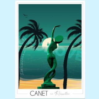 Affiche Canet en Roussillon Fille du soleil et de la mer par la marque Foliove Foliove - Affiche Canet en Roussillon Fille du soleil et de la mer