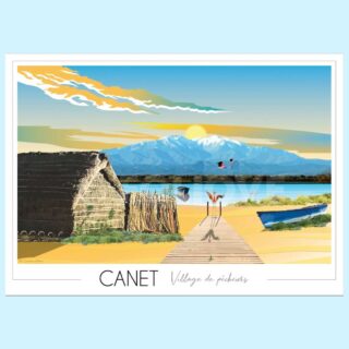 Affiche Canet en Roussillon Village de pêcheurs par la marque Foliove Foliove - Affiche Canet en Roussillon Village de pêcheurs