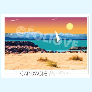 Affiche Cap d’Agde Plage Richelieu par la marque Foliove Foliove - Affiche Cap d’Agde Plage Richelieu