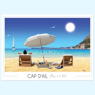 Foliove - Affiche Cap d’Ail – Plage de la Mala