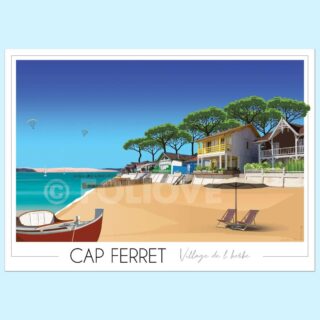 Affiche Lège Cap Ferret Village de l’Herbe par la marque Foliove Foliove - Affiche Lège Cap Ferret Village de l’Herbe