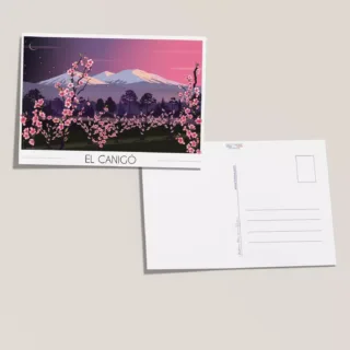 Carte postale El Canigó – Pêchers en fleurs par la marque Foliove Foliove - Carte postale El Canigó – Pêchers en fleurs