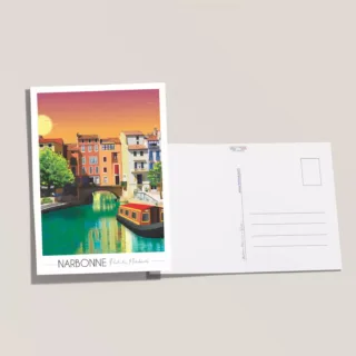 Carte postale Narbonne Pont des Marchands par la marque Foliove Foliove - Carte postale Narbonne Pont des Marchands
