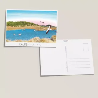 Carte postale Flamants roses de l’Aude par la marque Foliove Foliove - Carte postale Flamants roses de l’Aude