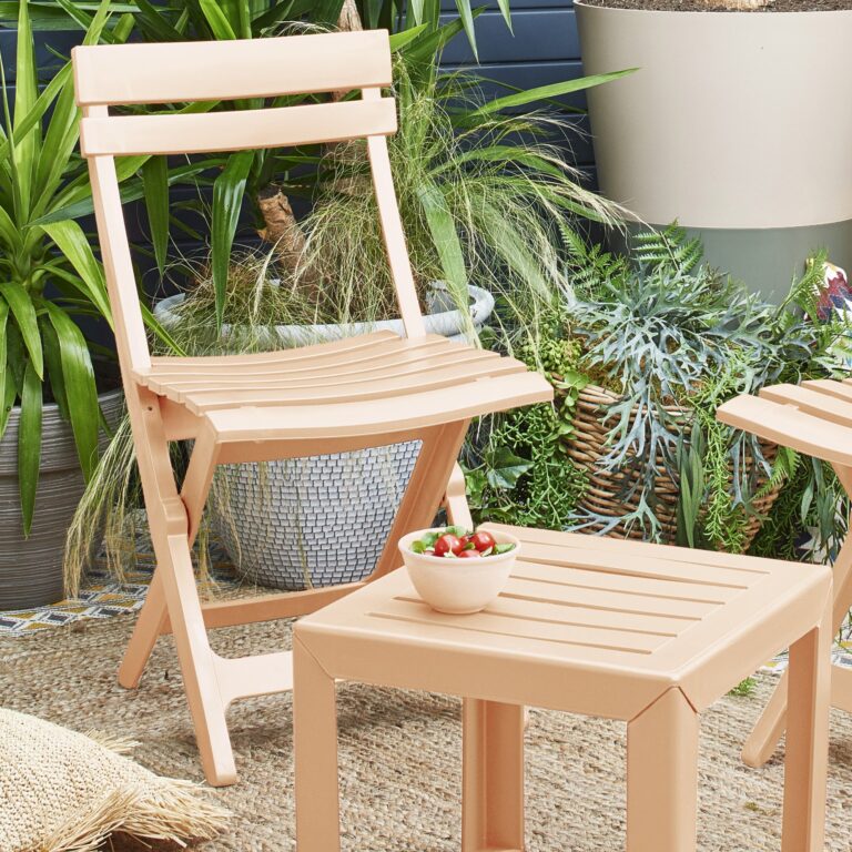 Grosfillex B2C - Chaise de jardin pliante Miami – Sorbet melon