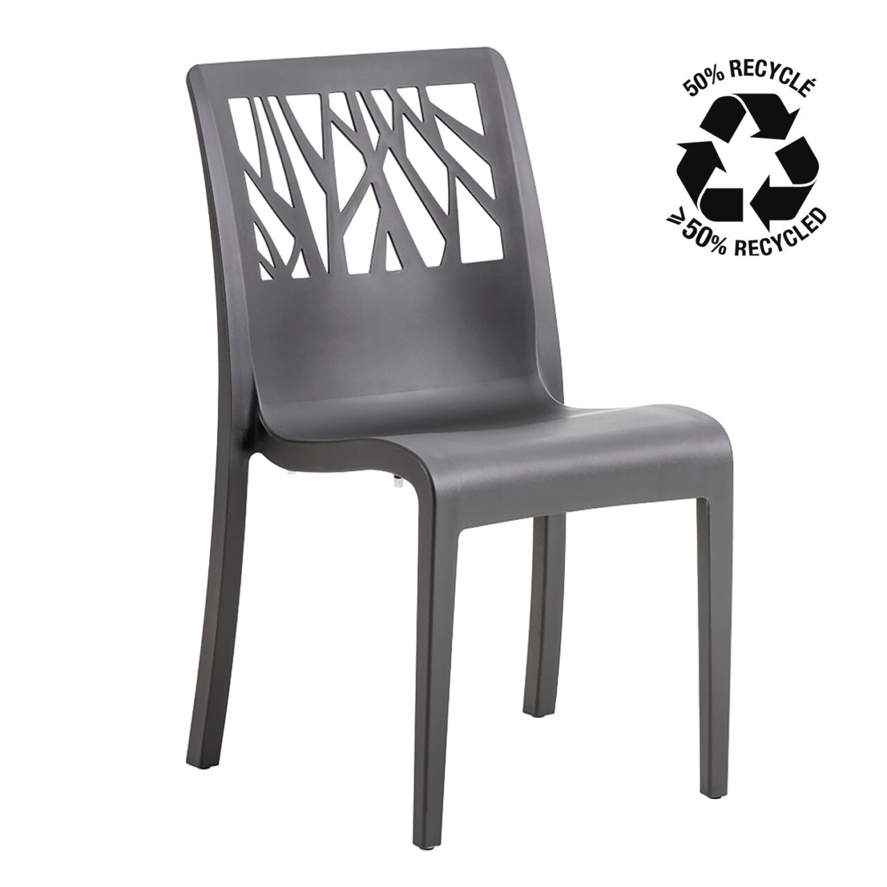 chaise de jardin vegetal anthracite recyclee.1 Grosfillex B2C - Chaise de jardin Végétal recyclée – Anthracite