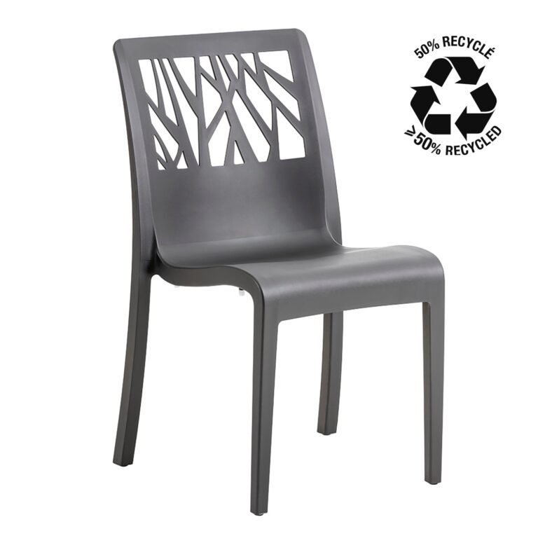 chaise de jardin vegetal anthracite recyclee.1 Grosfillex B2C - Chaise de jardin Végétal recyclée – Anthracite