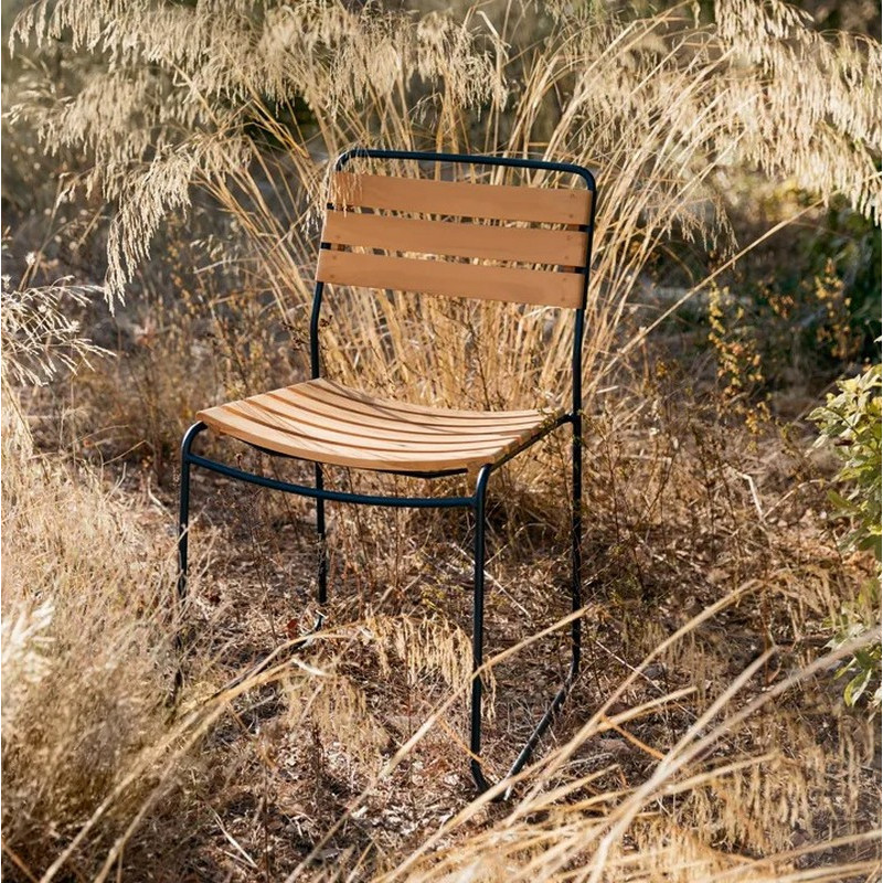chaise de repas fermob surprising teck en bois et metal 25 coloris FERMOB - Chaise de repas FERMOB Surprising Teck en bois et métal - 25 coloris