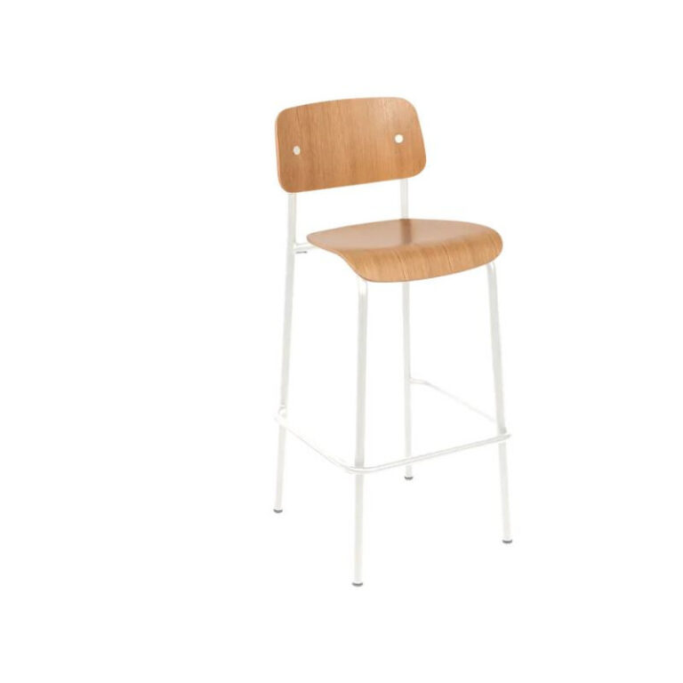 FERMOB - Chaise haute de bar FERMOB Studie chêne H.75cm en bois et métal - 25 coloris