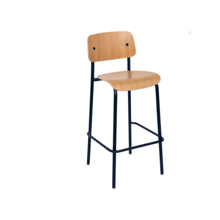 FERMOB - Chaise haute de bar FERMOB Studie chêne H.75cm en bois et métal - 25 coloris