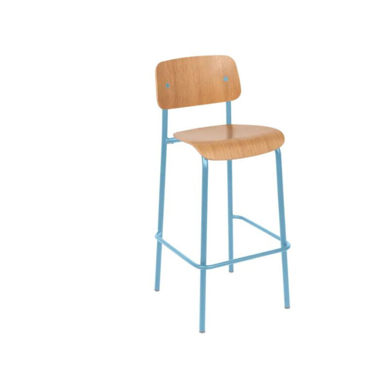 FERMOB - Chaise haute de bar FERMOB Studie chêne H.75cm en bois et métal - 25 coloris