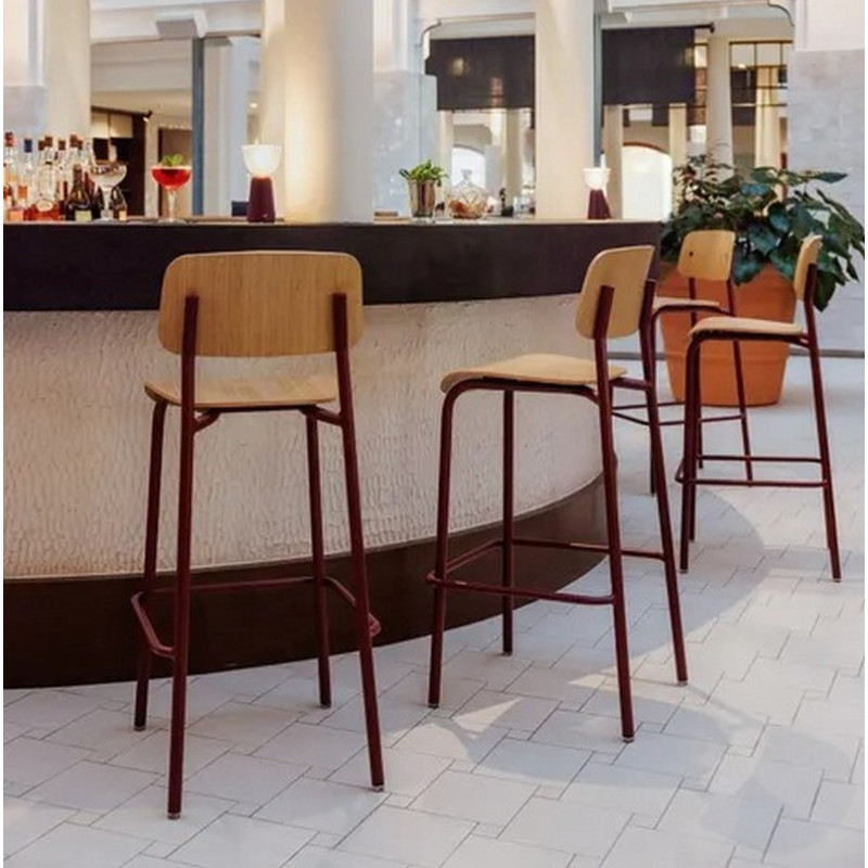 chaise haute de bar fermob studie chene h75cm en bois et metal 25 coloris FERMOB - Chaise haute de bar FERMOB Studie chêne H.75cm en bois et métal - 25 coloris