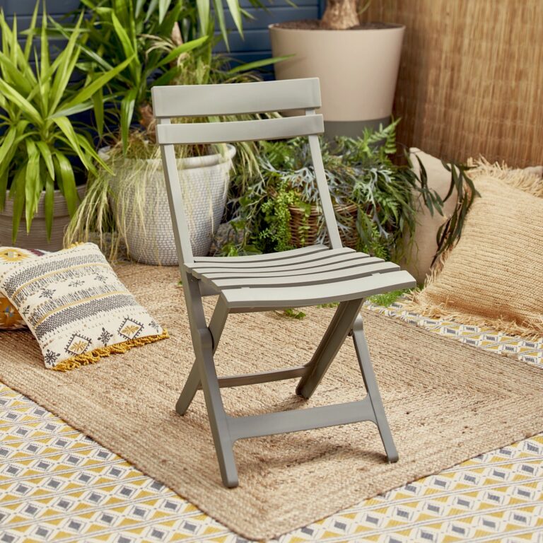 Grosfillex - Lot table Vega 118 x 77 cm + 4 chaises Miami pliantes – Sorbet melon