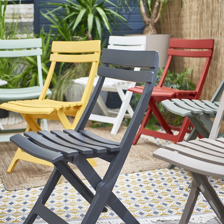 Grosfillex B2C - Chaise de jardin pliante Miami – Sorbet melon