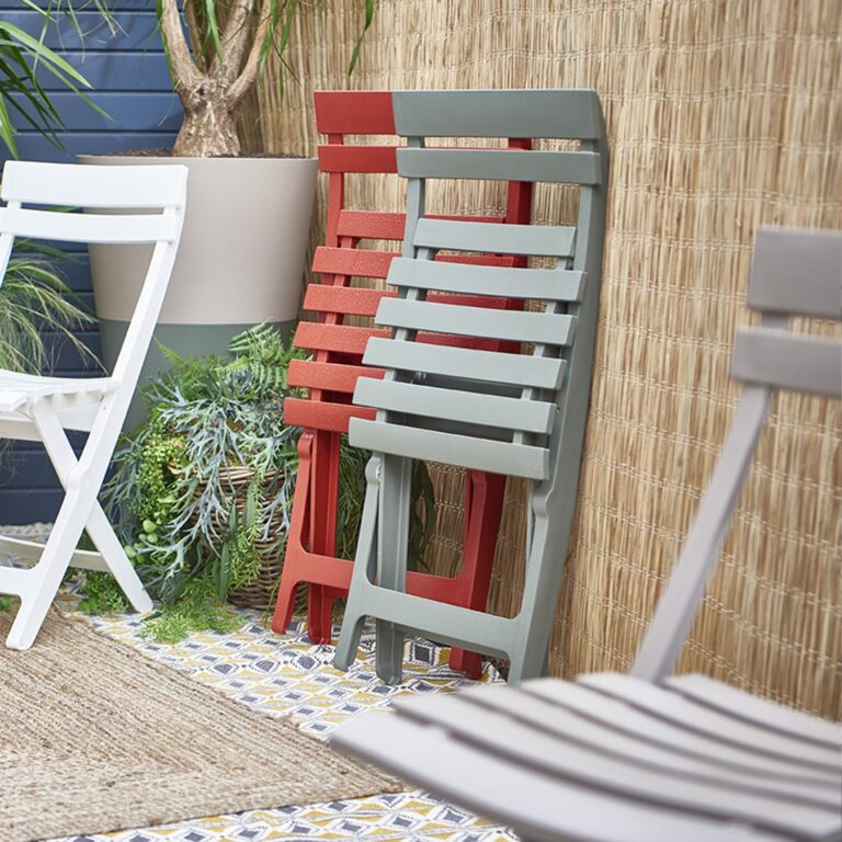 Grosfillex B2C - Chaise de jardin pliante Miami – Sorbet melon