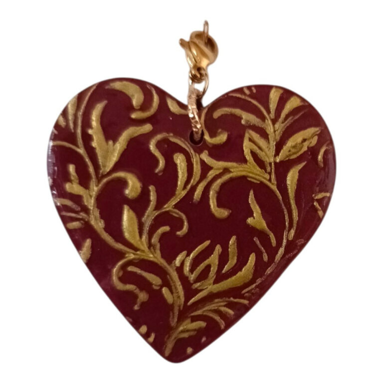 L’Atelier de Patricia - Charms breloque – bordeaux et doré