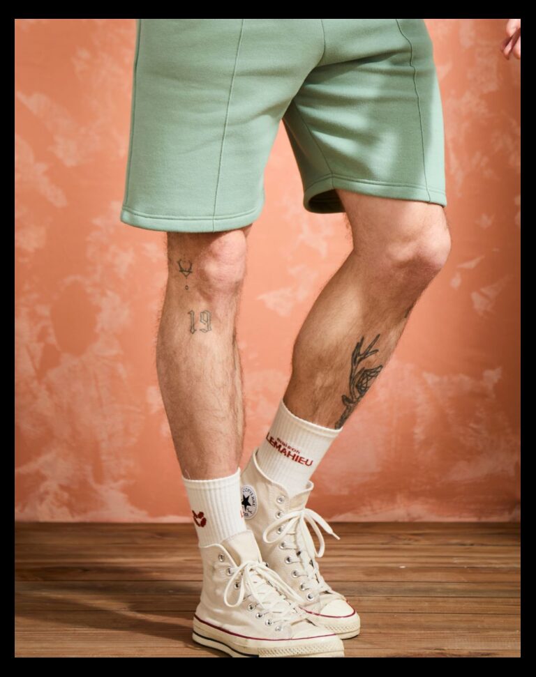 Maison Lemahieu - Chaussettes unisexe Tennis - Ecru / Brique – Taille unique