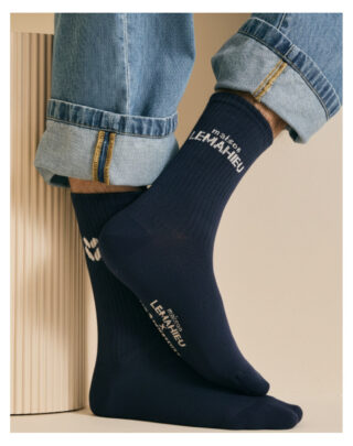 Maison Lemahieu - Chaussettes unisexe Tennis  – Marine / Ecru