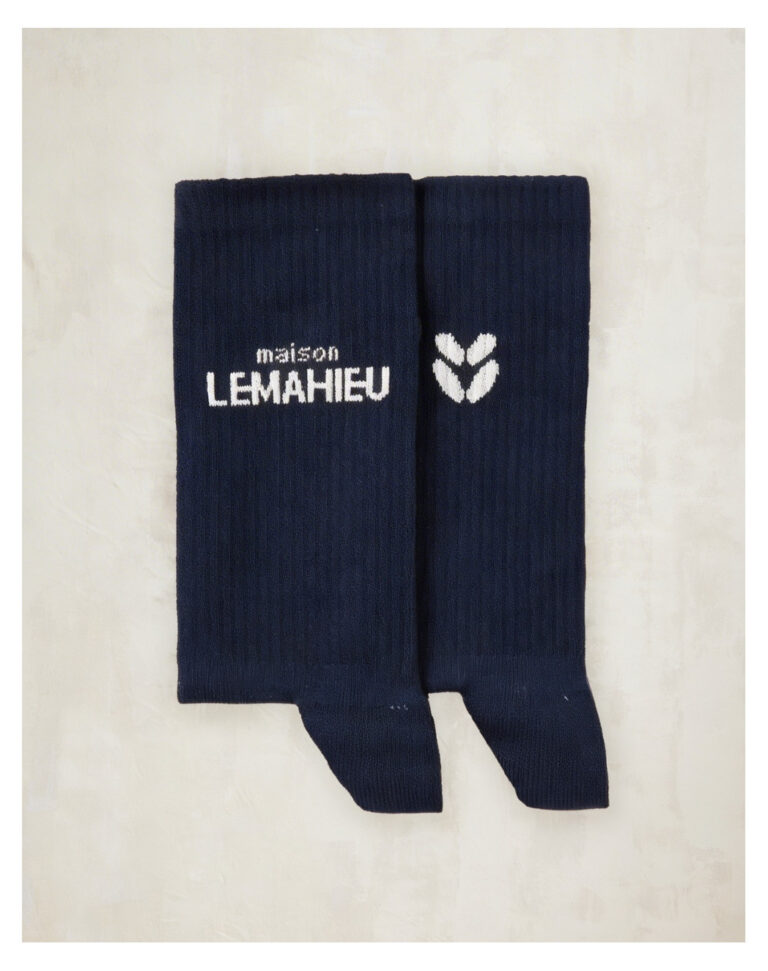 Maison Lemahieu - Chaussettes unisexe Tennis - Marine / Ecru – Taille unique