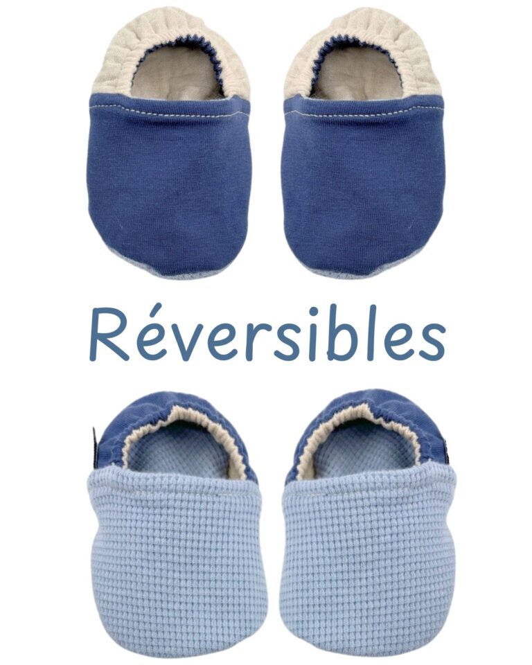 Petit Pote - Coffret naissance Chaussons + 2 Bavoirs – Bleu indigo