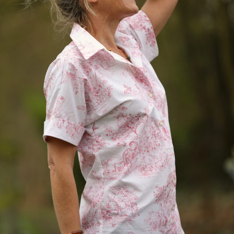 Meta SS25 - Chemise Honorine - Toile de Jouy framboise – XL