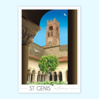 Affiche de St Genis des Fontaines – Cloître par la marque Foliove Foliove - Affiche de St Genis des Fontaines – Cloître