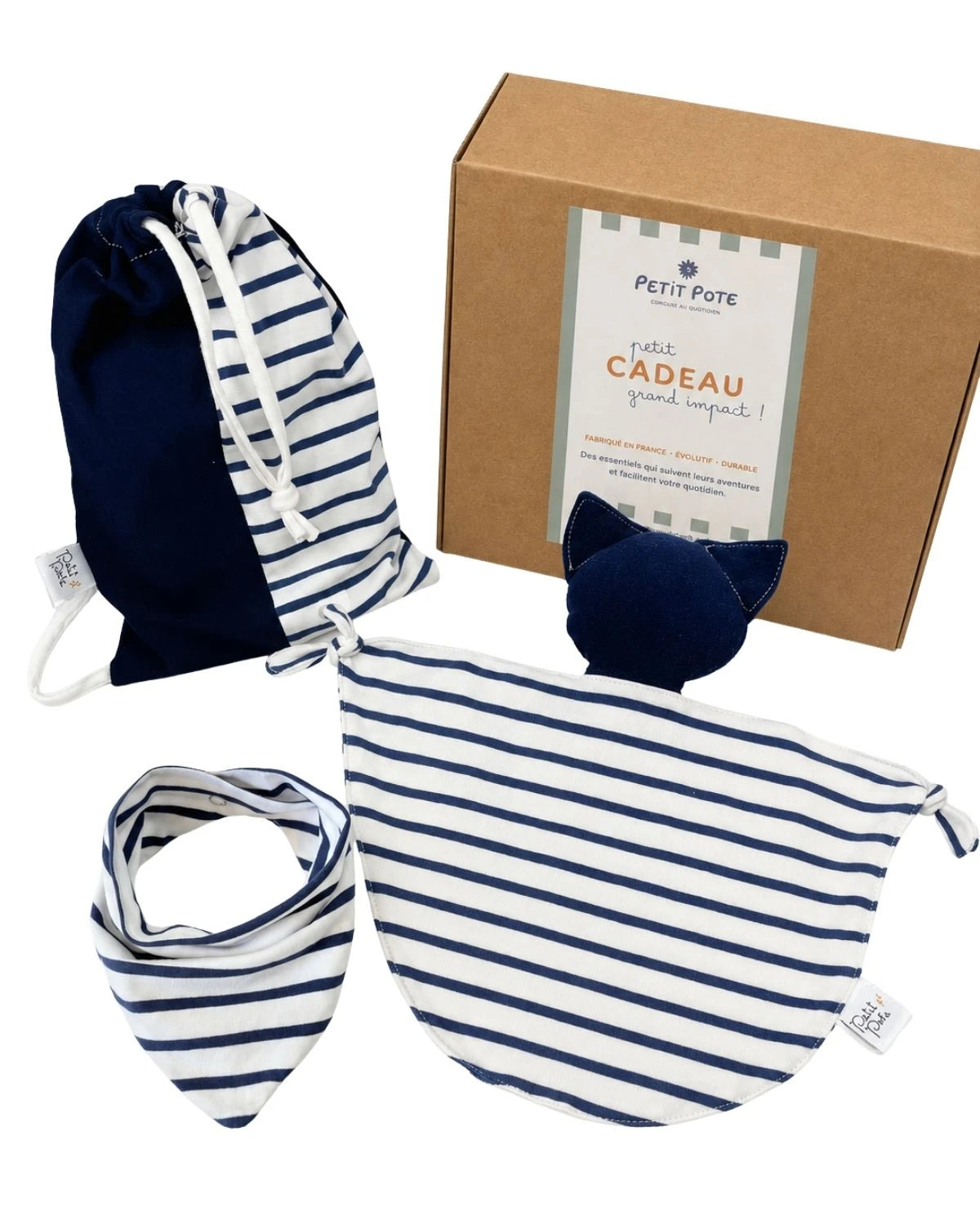 coffret naissance original4 Petit Pote - Coffret naissance Doudou Bavoir – Taille unique / Sauge
